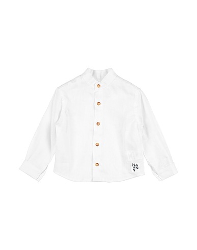 NANÁN Solid colour shirt White 100% Linen