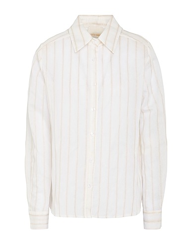 ANGELA DAVIS Striped shirt Ivory 80% Viscose, 18% Nylon, 2% Polyester