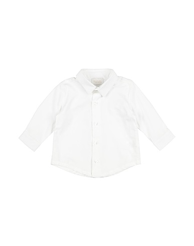 NANÁN Solid colour shirt White 97% Cotton, 3% Elastane