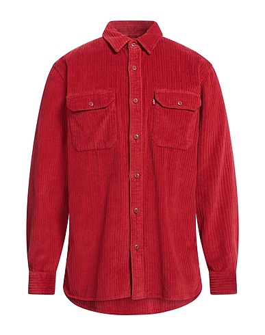 LEVI'S Solid colour shirt Brick red 100% Cotton