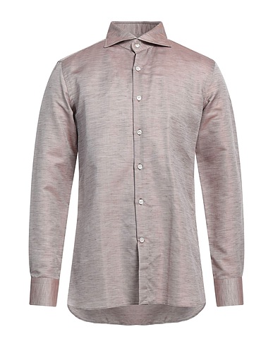 SONRISA Solid color shirt Khaki 80% Cotton, 20% Linen