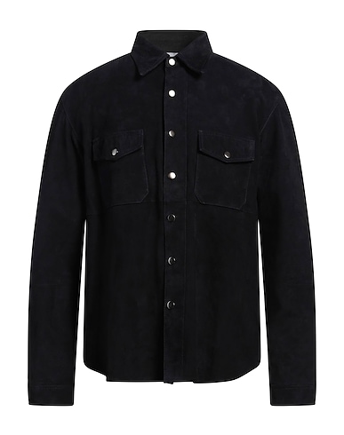 SWD by S.W.O.R.D. Camicia tinta unita Blu notte Pelle