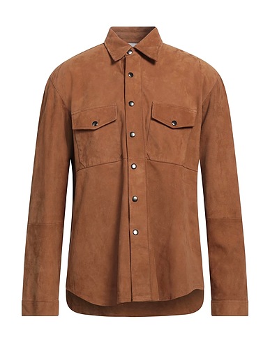 SWD by S.W.O.R.D. Solid colour shirt Camel Leather