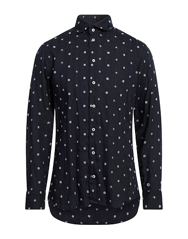 BASTONCINO Leinenhemd Marineblau 100% Leinen
