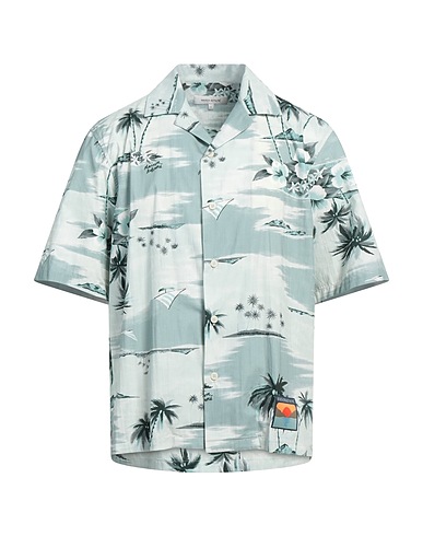 MAISON KITSUNÉ Patterned shirt Sage green 100% Cotton