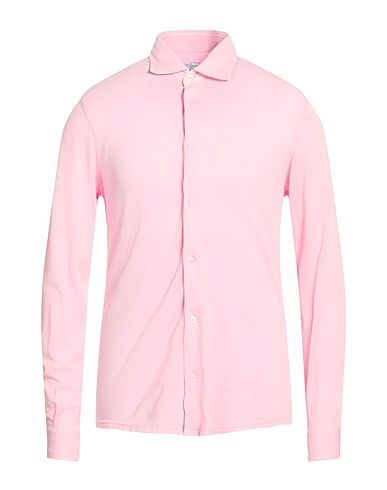 FEDELI Solid colour shirt Pink 100% Cotton