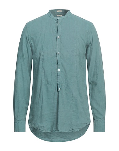 MASSIMO ALBA Linen shirt Green 55% Linen, 45% Cotton