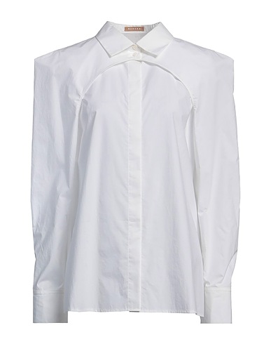 NEHERA Solid color shirts & blouses White 100% Cotton