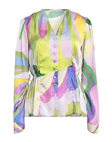 MAISON LAVINIATURRA Patterned shirts & blouses Lime green 63% Silk, 37% Polyester