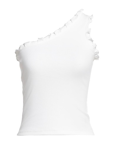 MSGM One-shoulder top White 95% Cotton, 5% Elastane