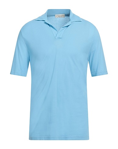 FILIPPO DE LAURENTIIS Polo shirt Light blue 100% Cotton