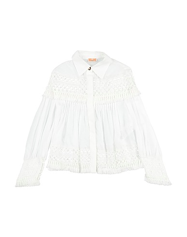 ELISABETTA FRANCHI Camicie e bluse tinta unita Bianco 100% Cotone