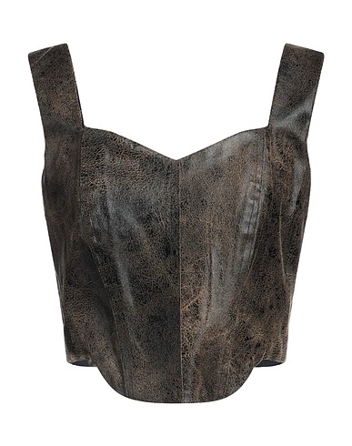 RINASCIMENTO Top Dark brown 95% Polyester, 5% Elastane