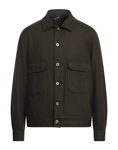 SANTANIELLO Jacket Dark green 63% Wool, 30% Polyamide, 5% Cashmere, 2% Elastane