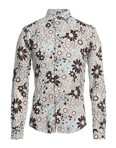 BRIAN DALES Patterned shirt White 100% Ramie