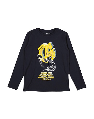 GUESS T-shirt Midnight blue 95% Organic cotton, 5% Elastane