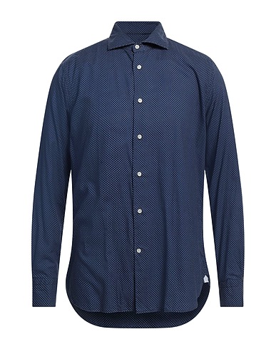 BORSA Patterned shirt BLU 100% Cotton