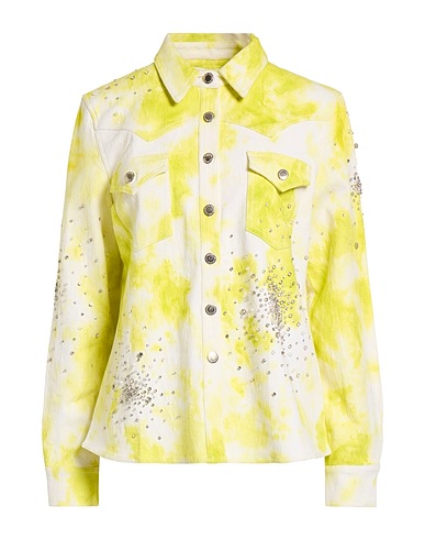 DES_PHEMMES Camicia di jeans Verde lime 100% Cotone