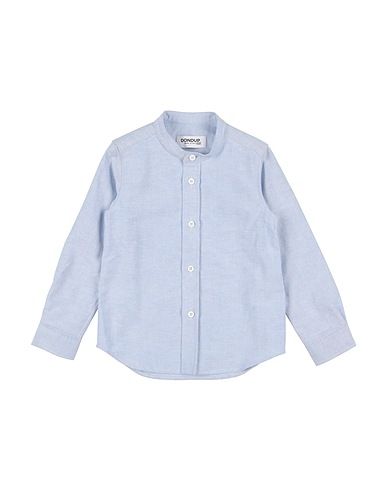 DONDUP Solid color shirt Sky blue 97% Cotton, 3% Elastane