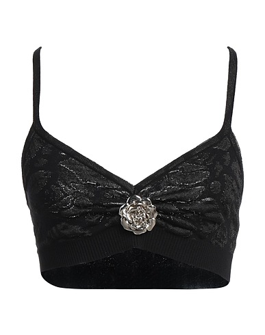 BLUMARINE Top Black 63% Polyester, 37% Viscose