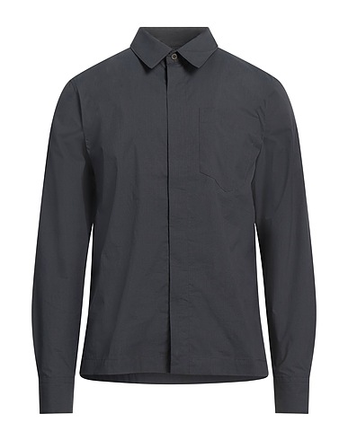 DRIES VAN NOTEN Solid colour shirt Lead 86% Cotton, 14% Polyester