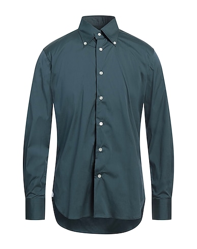 BORSA Solid colour shirt Lead 78% Cotton, 17% Polyamide, 5% Elastane
