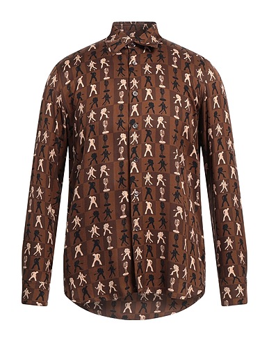 PT Torino Patterned shirt Brown 100% Viscose