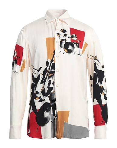 PT Torino Patterned shirt Cream 100% Viscose