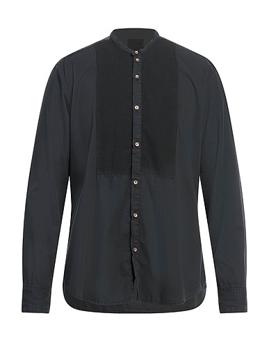 MESSAGERIE Solid color shirt Lead 100% Cotton