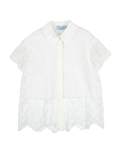 MIMISOL 無地シャツ&ブラウス BIANCO ポリエステル 100% / コットン / シルク