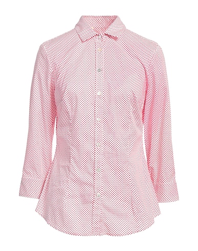 BARBA Napoli Patterned shirts & blouses Red 78% Cotton, 18% Polyamide, 4% Elastane
