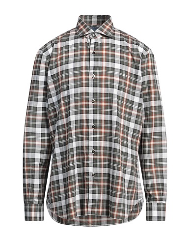 BARBA Napoli Checked shirt Lead 100% Cotton