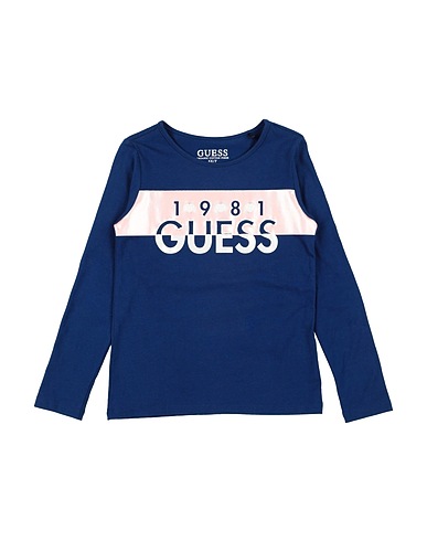 GUESS T-shirt Navy blue 95% Organic cotton, 5% Elastane