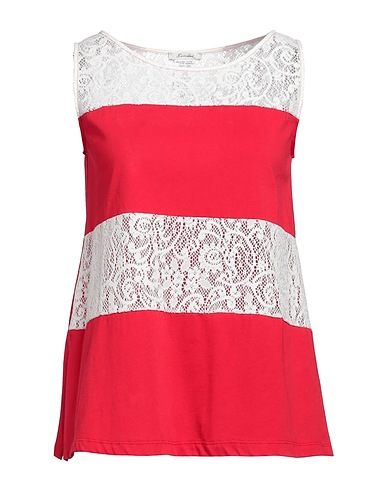 SANDAI Top Rosso 100% Cotone, Poliestere