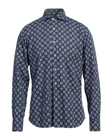 ALESSANDRO GHERARDI Patterned shirt Navy blue 100% Cotton