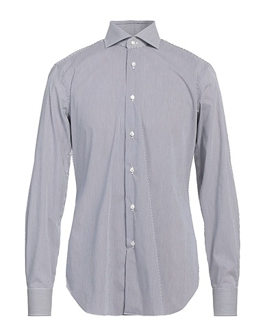 BARBA Napoli Striped shirt Navy blue 72% Cotton, 25% Polyamide, 3% Elastane