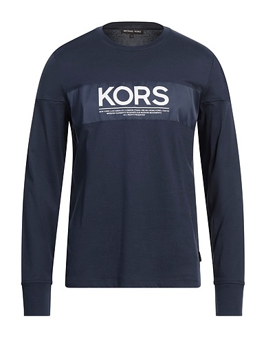 MICHAEL KORS MENS T-shirt Midnight blue 100% Cotton, Polyester