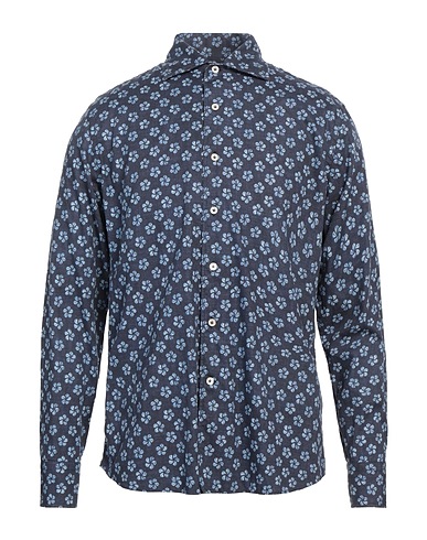 ALESSANDRO GHERARDI Patterned shirt Navy blue 100% Cotton