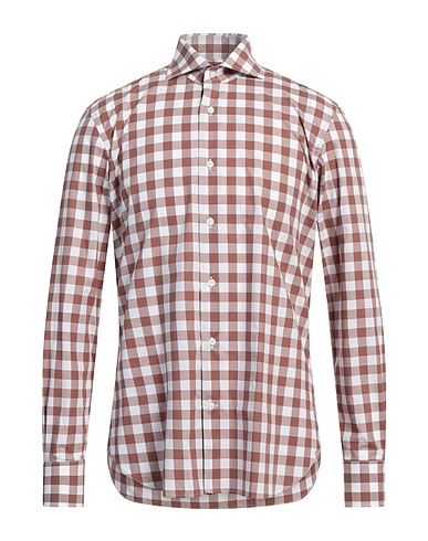 BORSA Checked shirt MARRONE 100% Cotton