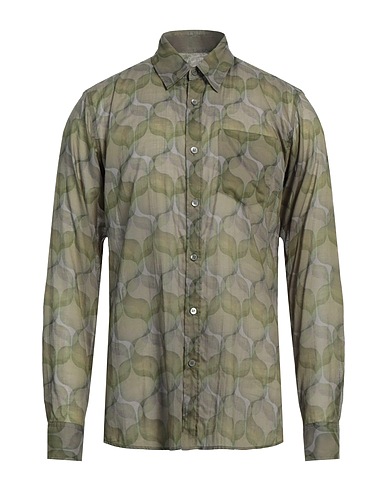 DRIES VAN NOTEN Patterned shirt Military green 100% Cotton