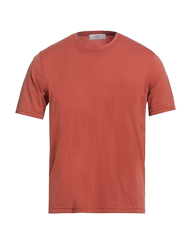 MAURO OTTAVIANI Basic T-Shirt Rostrot 97% Baumwolle, 3% Elastan