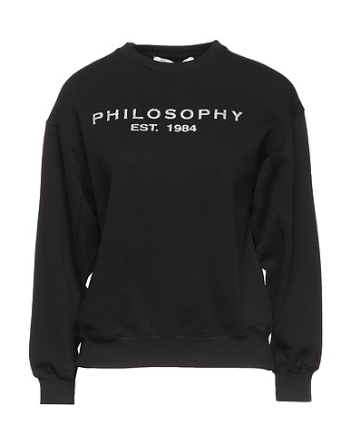 PHILOSOPHY di LORENZO SERAFINI Sweatshirt Black 100% Cotton, Elastane