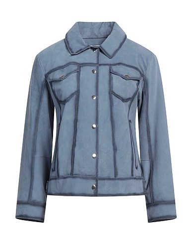 BULLY Jacket Slate blue 100% Leather