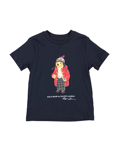 POLO RALPH LAUREN T-Shirt Polo Bear & Big Pony Cotton Tee  Marineblau 100% Baumwolle