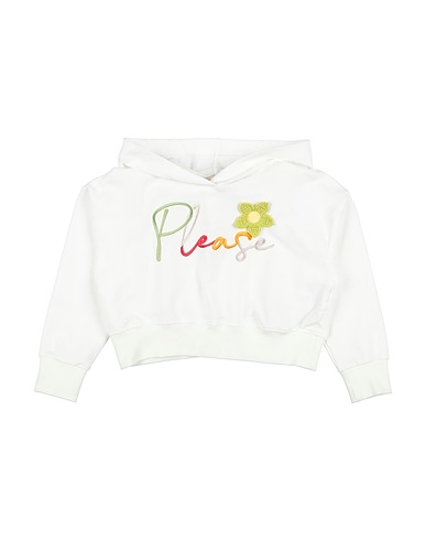 PLEASE Sweatshirt White 95% Cotton, 5% Elastane