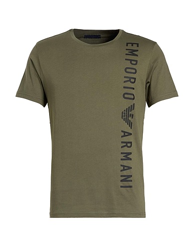 EMPORIO ARMANI T-shirt SWIMWEAR Military green 100% Cotton