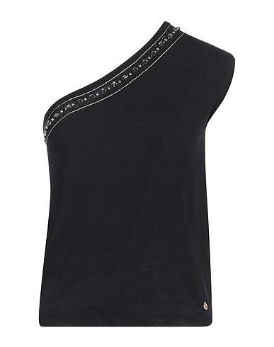 YES ZEE by ESSENZA One-shoulder top Black 65% Viscose, 35% Polyamide