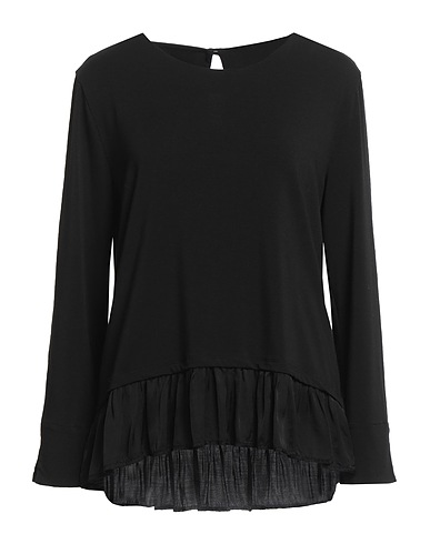 ALESSIA SANTI T-shirt Black 61% Polyester, 33% Viscose, 6% Elastane