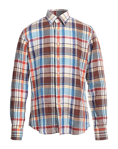 ALESSANDRO GHERARDI Checked shirt Brown 100% Cotton