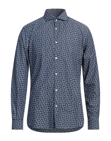 BORSA Patterned shirt Blue 100% Cotton